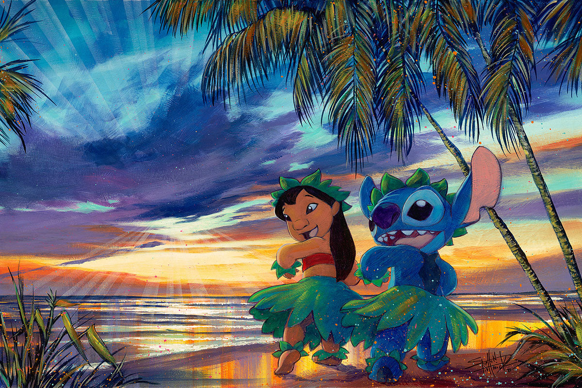 Sunset Salsa | Lilo & Stitch Hawaiian Sunset Painting by Stephen