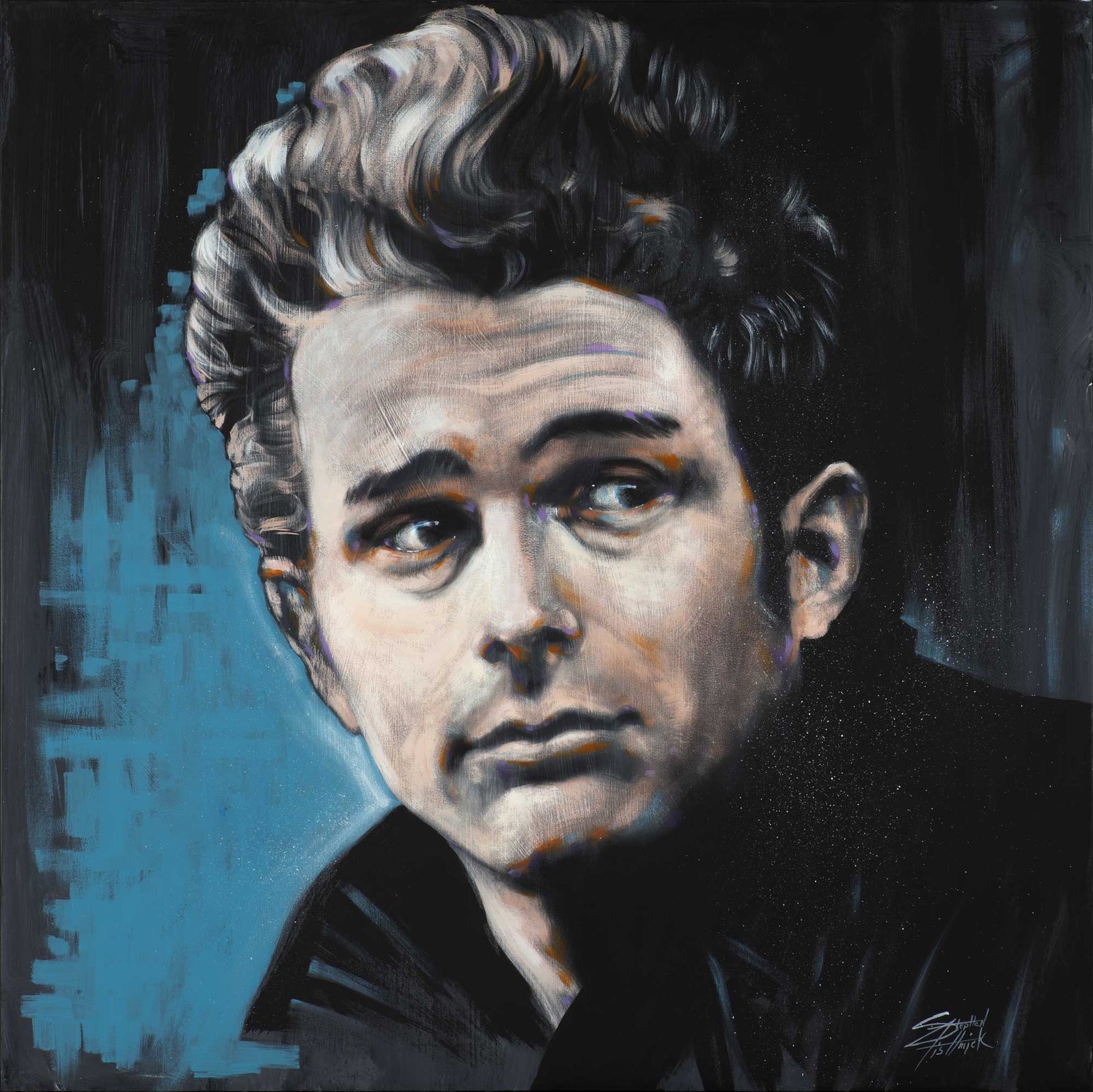 James Dean Painting, James Dean Wall Art Stephen Fishwick Stephen