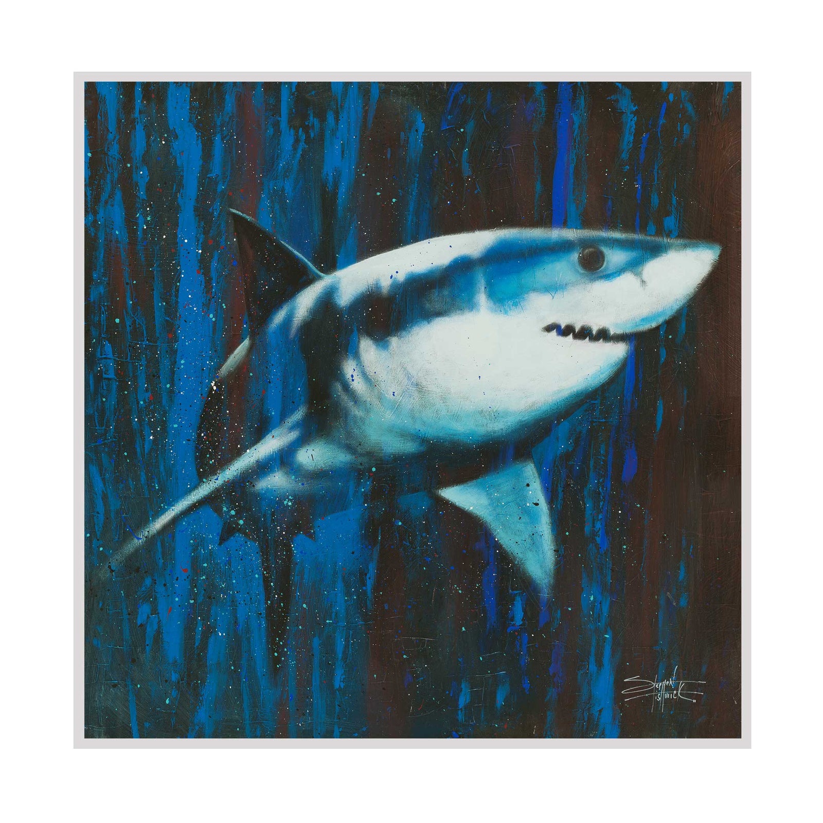 Art Attack: Great White by Stephen Fishwick – Shark Wall Art - Stephen ...