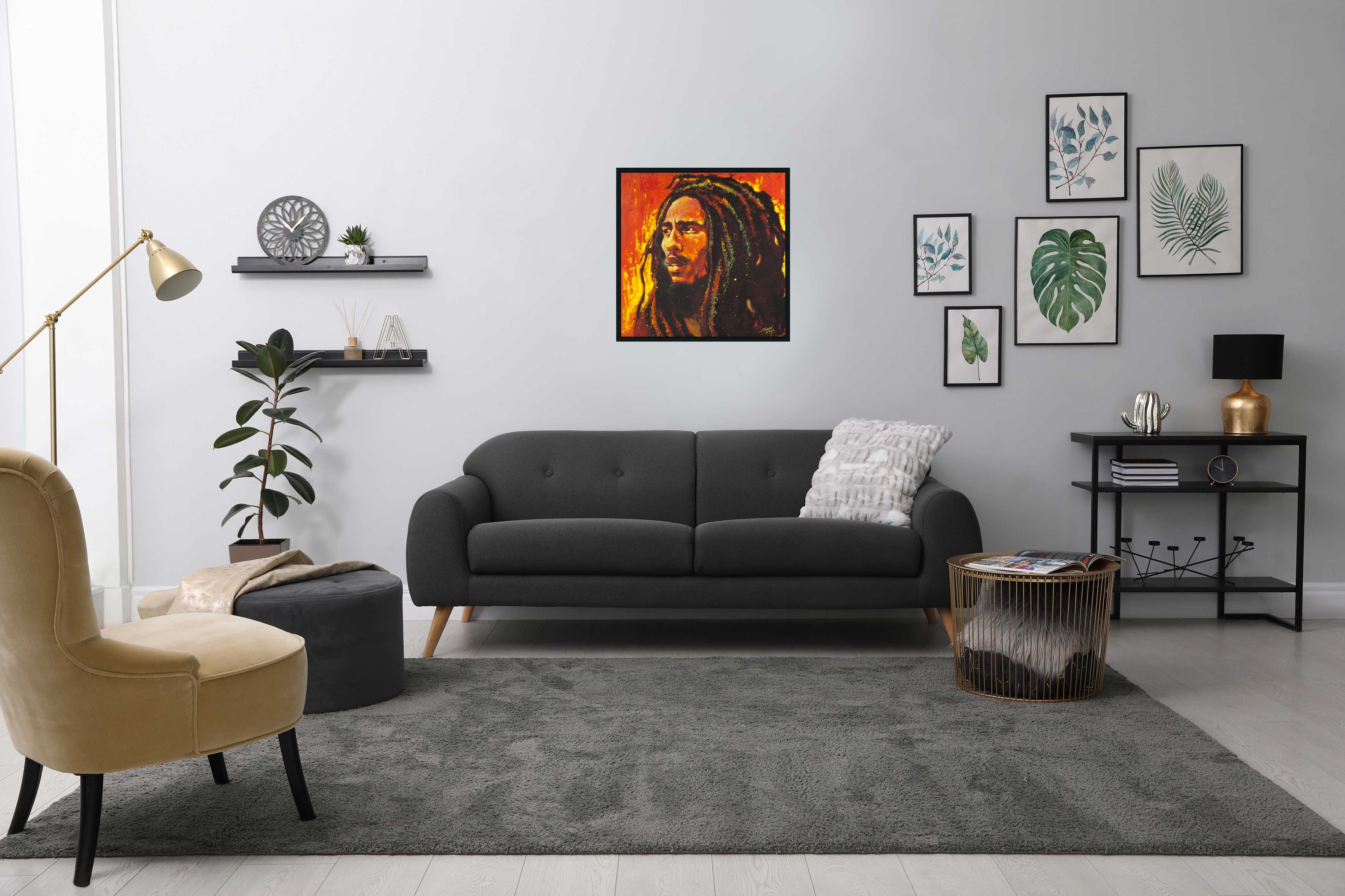 Bob Marley – Up in Smoke | Soulful Reggae Tribute Painting by